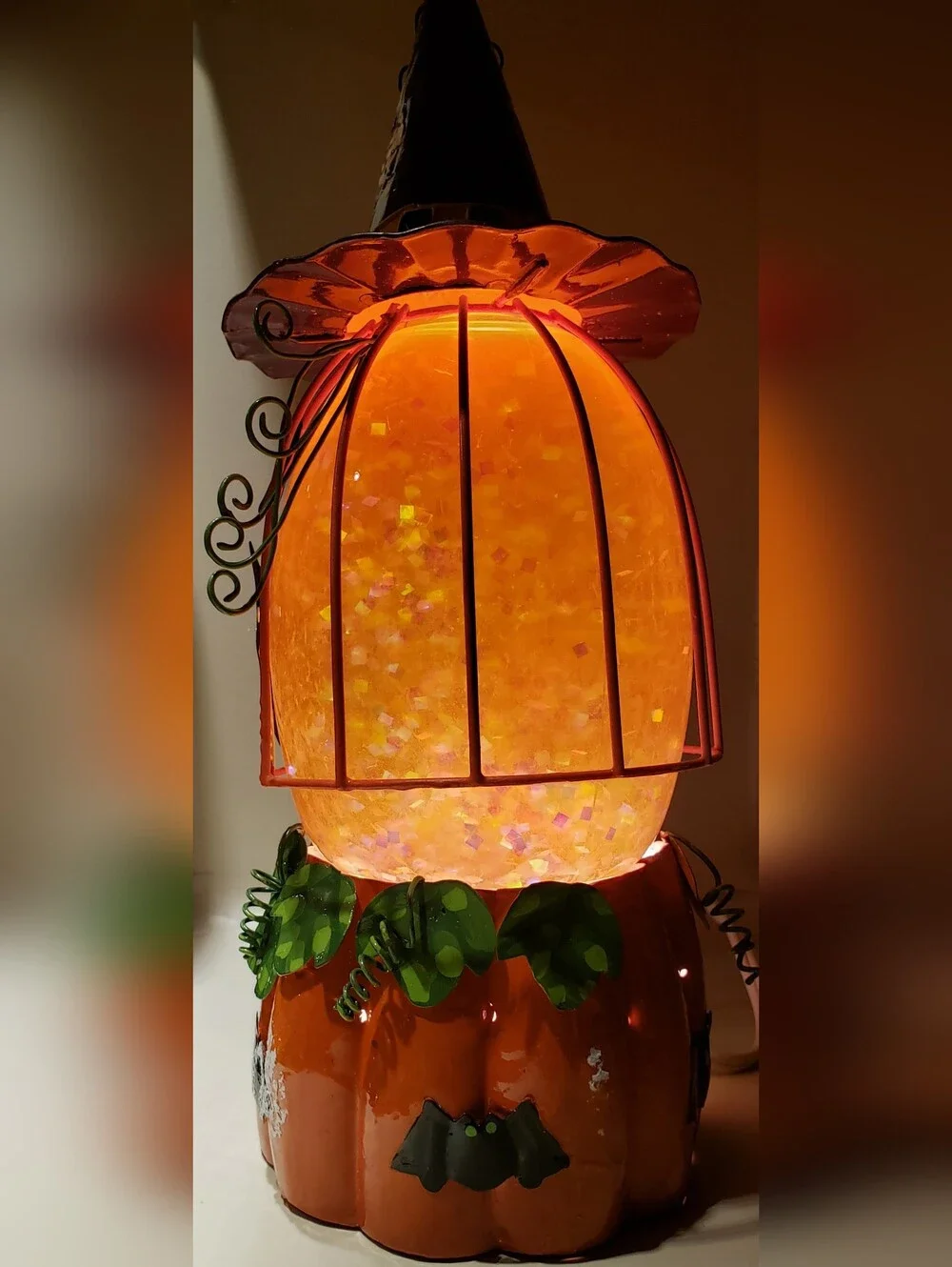 Vintage JCPenny Home Collection Pumpkin Aqua Lamp